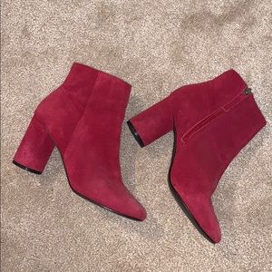 Red booties. Size 7 and 1/2. Worn once